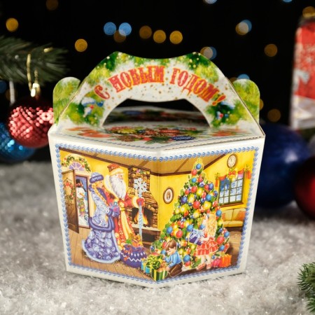Gift box "New Year's History", 19.5 x 16.7 x 19.7 cm