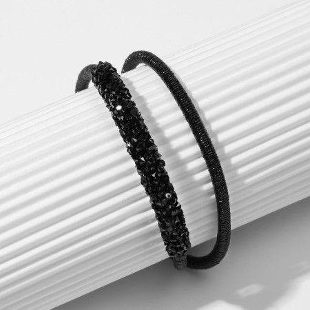 Bracelet with the rhinestones "Chantal" sophisticated, the color is silver-black, 6 cm-1
