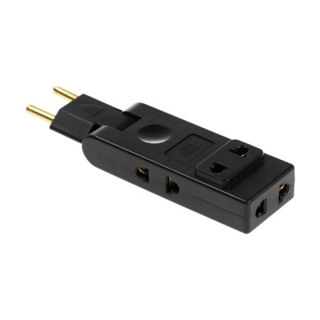 The tee is flat, rotary, 4 outlets, 10a, without salary, black-1
