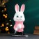 New Year's piggy bank "Hare Skier" Bely, 27cm