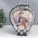 Photo frame plastic 18x18 cm "Heart with roses and crown" Dark silver 25x20 cm