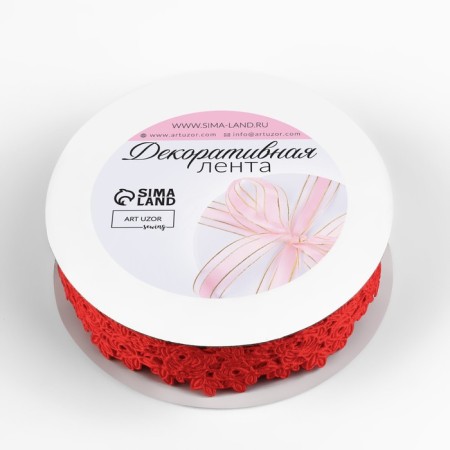 Figure tape "Roses", 25 mm, 9 ± 0.5 m, red color-1