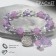 Bracelet "Joy" coin and butterflies, white-lilac color in silver, d = 7 cm