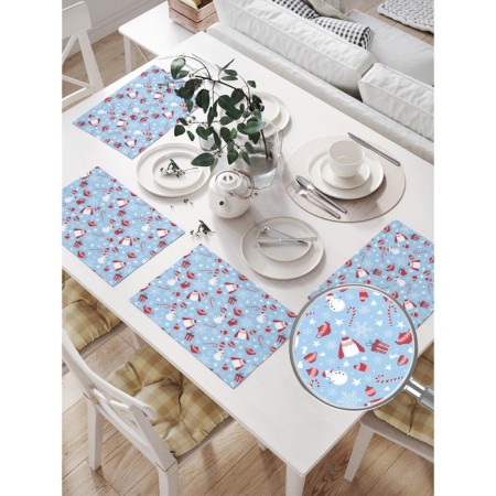 A set of napkins for setting the New Year mood table, rectangular, size 32x46 cm, 4 pcs-1