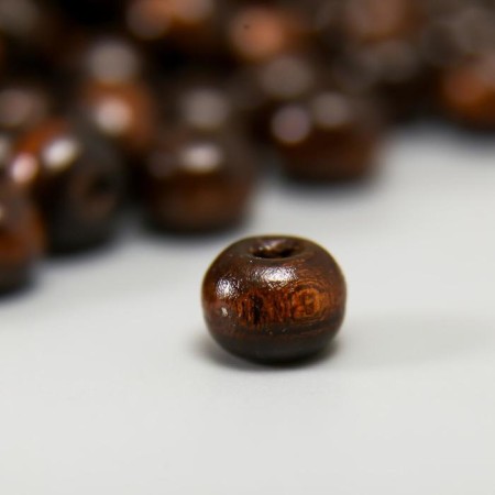 Wooden beads "Astra" round, 8 mm, 50 g, dark brown-1