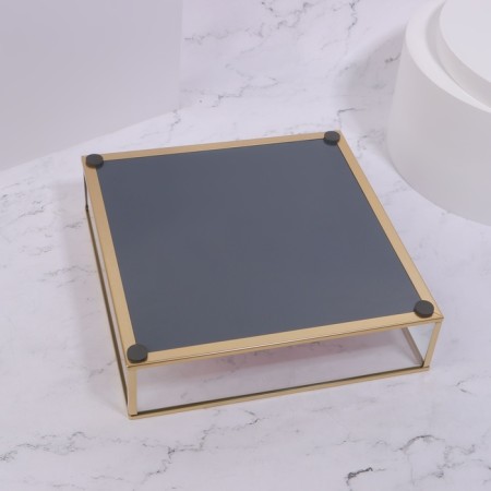 Organizer for storage "Pink RipPles", glass, 1 section, 20 × 20 × 5 cm, transparent/copper/pink color-4