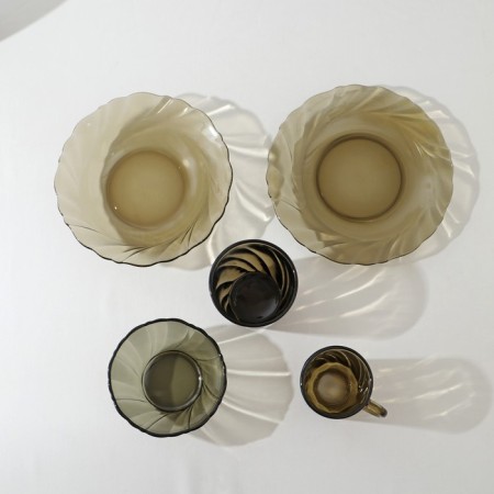 Alta Marea table set, 30 items, glass, haze-11