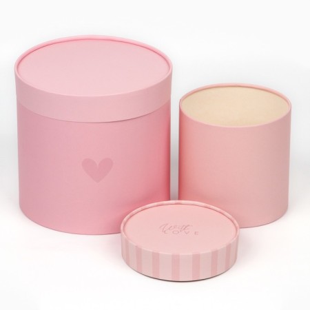A set of round boxes 10 in 1, gift packaging, “With Love”, 10 x 10 - 23.5 x 23.5 cm-4