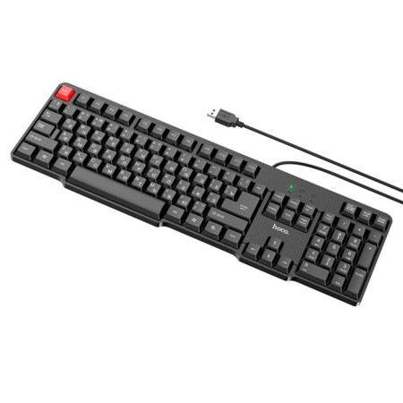 Keyboard set + Hoco GM16 mouse, wired, membrane, cable 1.2 m, black-2