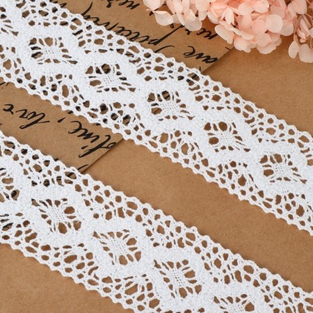 Knitted lace, 50 mm × 10 ± 1 m, white color-1
