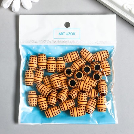 Beads for creativity plastic "Ethno. Hearts on the barrel" set of 20 g 1x1x1.5 cm-2