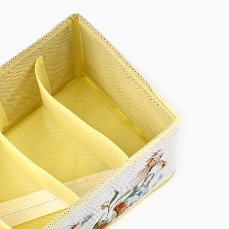 Organizer for storage, coffee for linen 6 cells "Flowers", 32 x 15 x 10 cm-4
