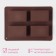 Baking uniform “rectangle”, silicone, 21.5 × 15.3 × 3.7 cm, 4 cells (7.7 × 4.8 cm), brown