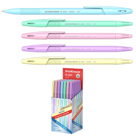 Ballic handle Erichkrause R-301 Pastel Stick, node 0.7 mm, blue ink blue-2