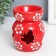Aroma lamp ceramics "butterflies" white flowers on red 8x8x10 cm