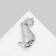 Brooch "Cat" playful, colored in silver