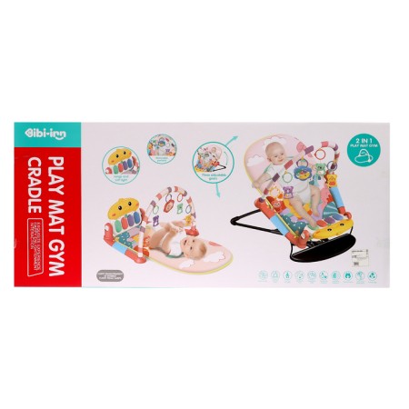 Set 2 in 1 swing and rug "duckling", light, sound effects, pink color-16