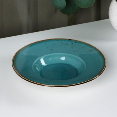 Ceramic plate for Magistro paste "Cerera", 160 ml, d = 21 cm, blue color-1