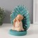 Souvenir Polystone "Hotachik, dimples on cheeks. Palm sheet" Blue and Bezh 14.5x9x17.5 cm