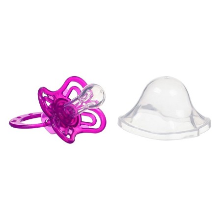 Nipple set - a dummy with a holder, SL, KL +6 months, with a cap "Butterfly", purple-5