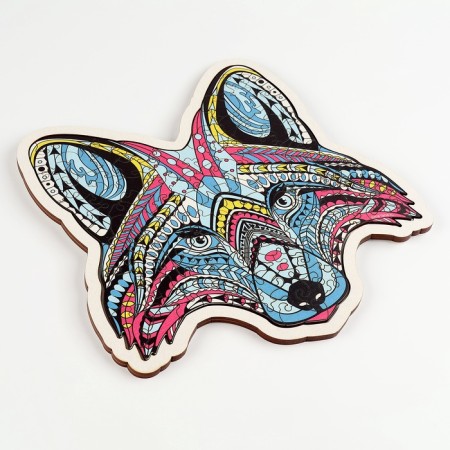 Puzzle wooden figured "raccoon", in the frame-3
