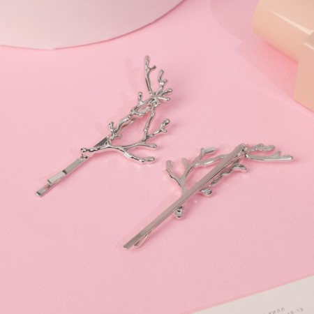 Invisibility for hair "Liberty" (set 2 pcs) branches, 6 cm, silver-1
