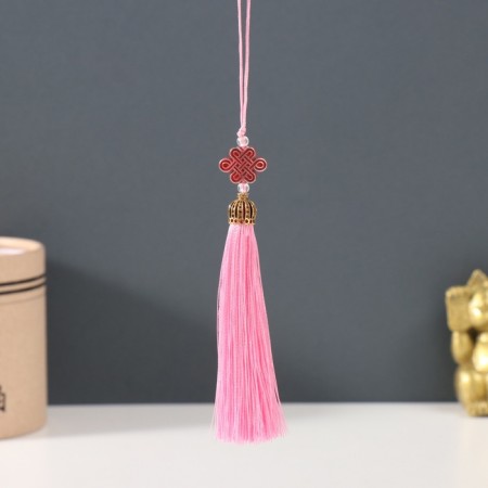 Suspension textiles, plastic "Knot of happiness and infinity" Direct pink 0.7x1x9.5 cm