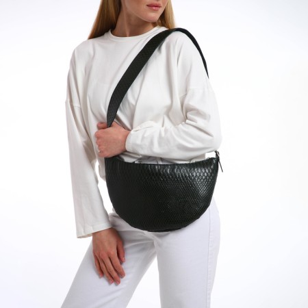 Women's bag over the shoulder Textura, small size, green color-3