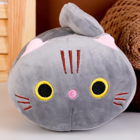 Soft toy "kitten", 20 cm, gray color-1