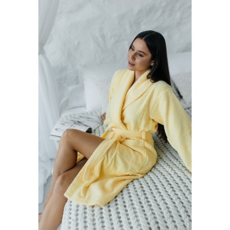 Frequency bathrobe, size 46, yellow color-6
