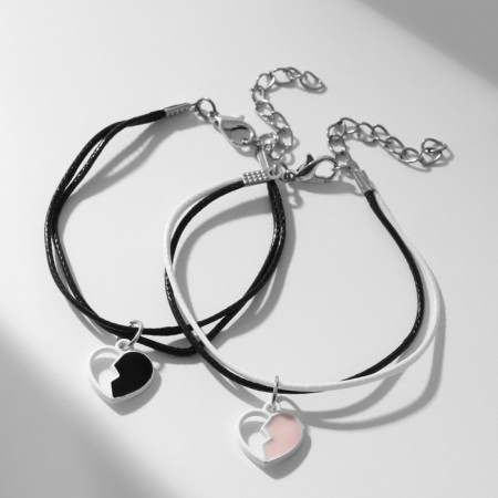 Bracelets "Demetrons" split hearts, color, 7 cm-1
