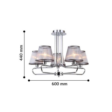 Cache chandelier, 5x40W E14, color chromium-3