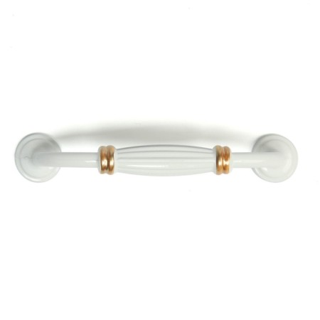 PC176BL LIGHT tundra handle, m/o 96 mm, white color with gold, 4 pcs TMP-3