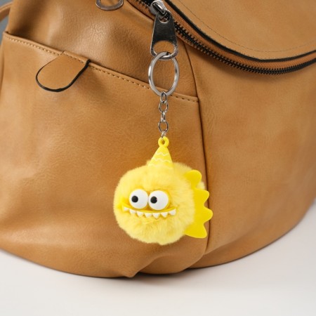 Fluffy on the ring "Piranha" yellow 7.5x7x6 cm