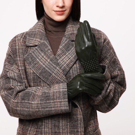 Gloves are female, dimensionless, without insulation, khaki color-3