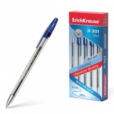 Gel pen Erichkrause R-301 Classic Gel Stick, blue ink, node 0.5 mm, letter line 600 meters