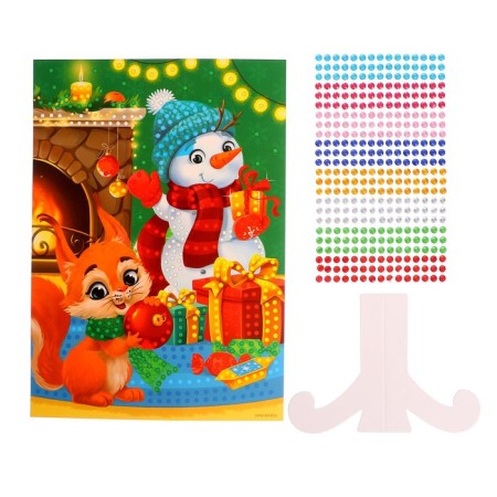 New Year's application with rhinestones “New Year! Snowman"-3