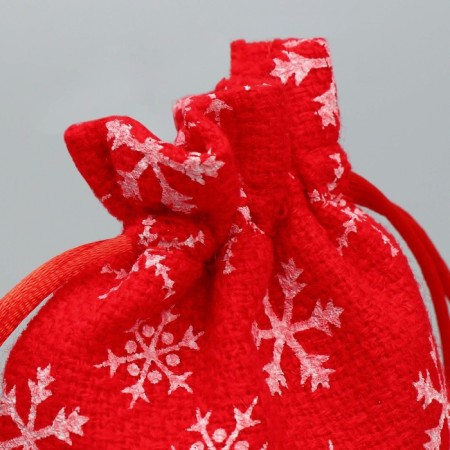 Bag gift canvas "Morozko", snowflakes, 10 x 12 cm +/- 1.5 cm, New Year-3