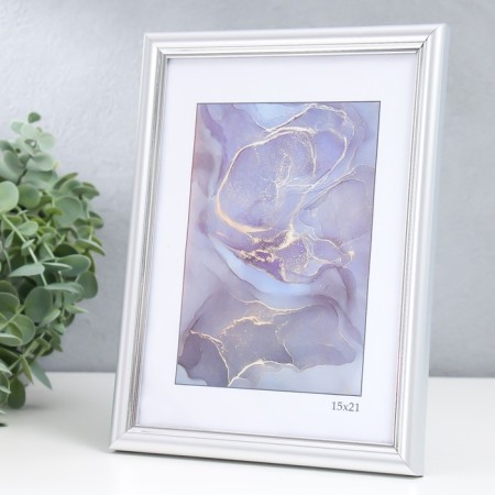 Photo frame Plastic "Gamma" 15x21 cm, matte silver-2