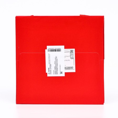 Crafts with a square bottom and window, 15 x 15 x 15 cm, red, 1pc-3