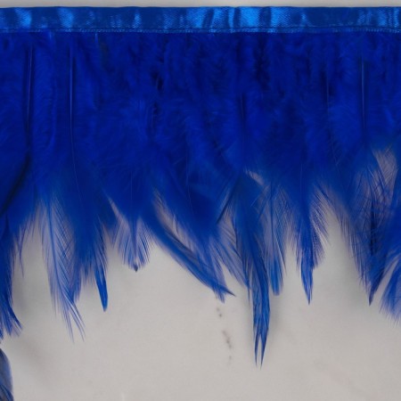 Braid with feathers of a rooster, 10-15 cm, 5 ± 0.5 m, blue color-2