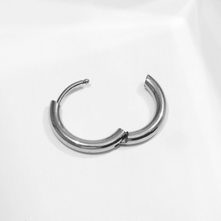 Piercing in the ear "Ring" classic, external d = 16 mm, internal d = 12 mm, color silver-1