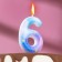 Candle in the cake on the spawning of "Starfall", the number 6, 5.5 cm