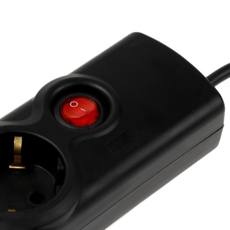 Luazon Lighting network filter, 5 outlets, 1.5 m, 2200 watts, 3x0.75 mm2, 10 A, 220 V, CUSTER, Black-4