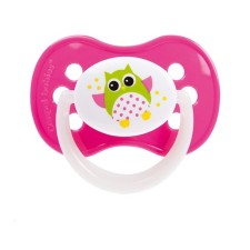 Silicone Syilicone dummy OWL, from 0 to 6 months, color mix