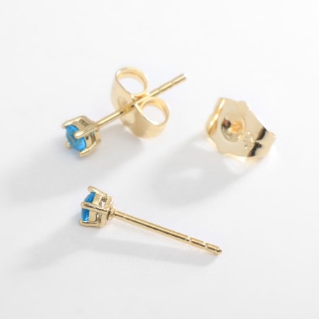 Earrings with rhinestones Xuping Cuts authenticity, blue color in gold-2