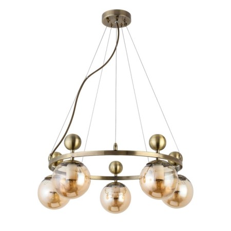 Suspended EVOLUCE lamp. Sle106303-05. Pechio. 5x60 watts, E27, 62x62x22 cm, bronze color-5