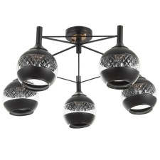 Chandelier 52056/5 bk+Cop black/copper 5x40W E27 56x56x27cm