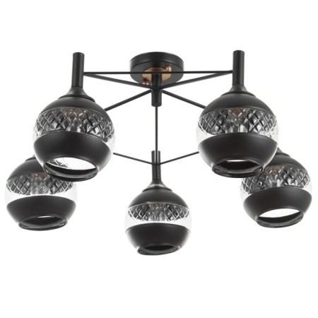 Chandelier 52056/5 bk+Cop black/copper 5x40W E27 56x56x27cm
