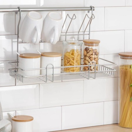 Railing shelf combined with a glass holder, 39.5 × 15 × 27 cm, d = 16 mm, chromium color